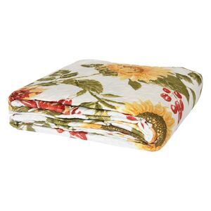 Gold Coast 2-Piece Sunflowers Quilt Bedding Set in White, Twin